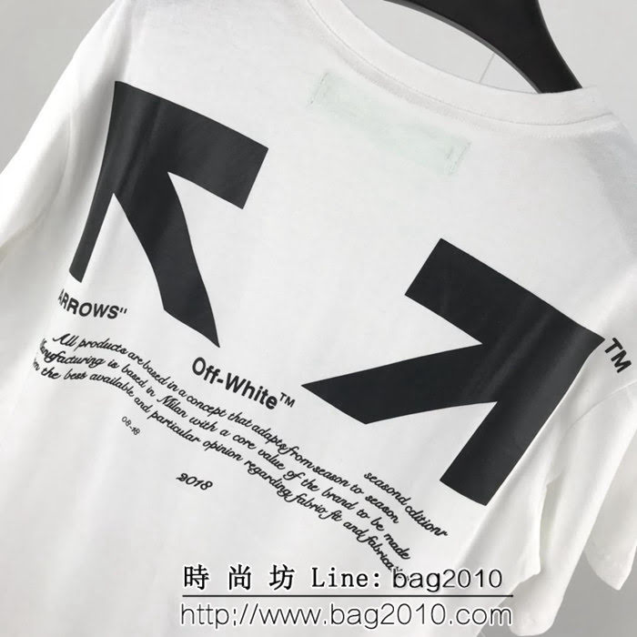 OFF-white19ss春夏新款 03支線系列 箭頭印花 精梳棉短袖 男女同款 ydi1455